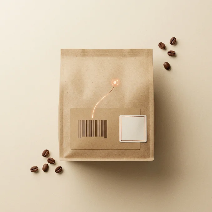 Illustration : paquet avec code-barres ou QR code Intended